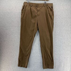 Men's Bearbottom Brown Elastic Waist Pants XL  / 30" Inseam Straight Tapered Leg